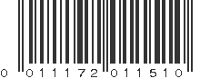 UPC 011172011510