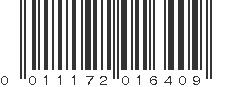 UPC 011172016409