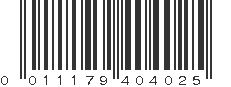 UPC 011179404025