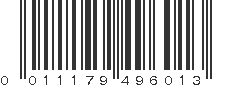 UPC 011179496013