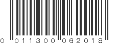 UPC 011300062018