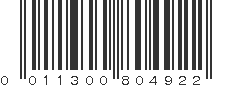 UPC 011300804922