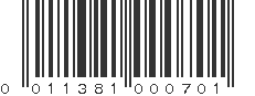 UPC 011381000701