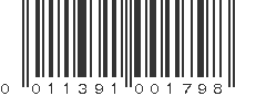 UPC 011391001798