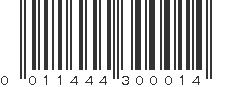 UPC 011444300014