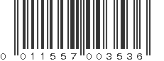 UPC 011557003536