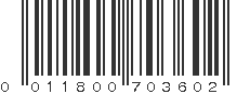 UPC 011800703602