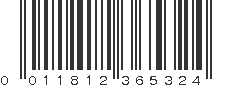 UPC 011812365324