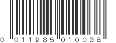 UPC 011985010038