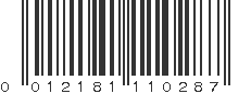 UPC 012181110287