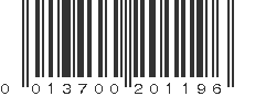 UPC 013700201196