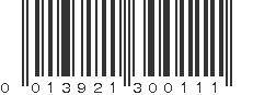 UPC 013921300111