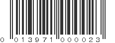 UPC 013971000023