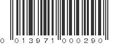 UPC 013971000290