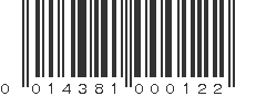 UPC 014381000122