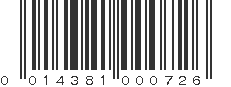 UPC 014381000726