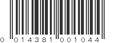 UPC 014381001044