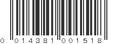 UPC 014381001518