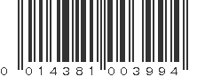 UPC 014381003994