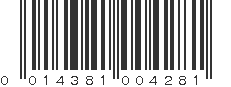 UPC 014381004281