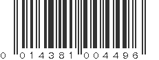 UPC 014381004496