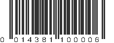 UPC 014381100006