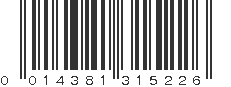 UPC 014381315226