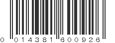 UPC 014381600926