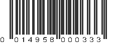 UPC 014958000333