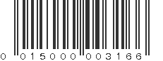 UPC 015000003166