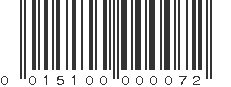 UPC 015100000072