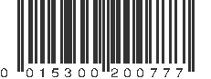 UPC 015300200777