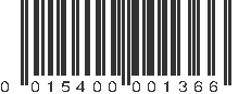 UPC 015400001366