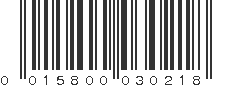 UPC 015800030218