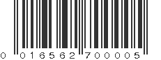 UPC 016562700005