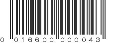 UPC 016600000043