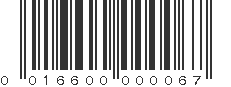 UPC 016600000067