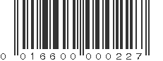 UPC 016600000227