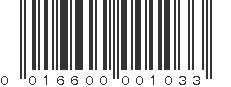 UPC 016600001033