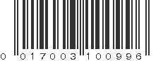 UPC 017003100996