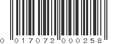 UPC 017072000258