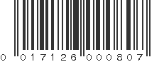 UPC 017126000807