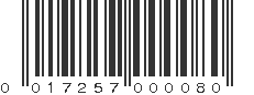 UPC 017257000080