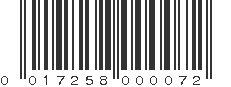 UPC 017258000072