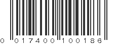 UPC 017400100186