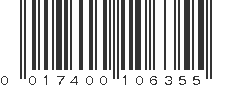 UPC 017400106355