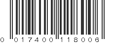 UPC 017400118006