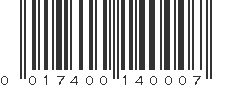 UPC 017400140007