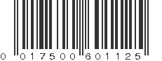 UPC 017500601125