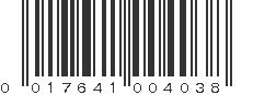 UPC 017641004038